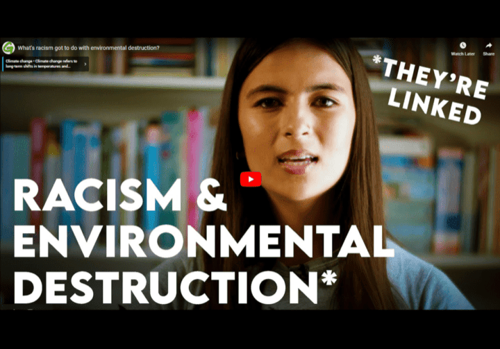 Video thumbnail of Greenpeace's 'What's racism got to do with environmental destruction?' video, narrated by Dr Mya-Rose Craig.